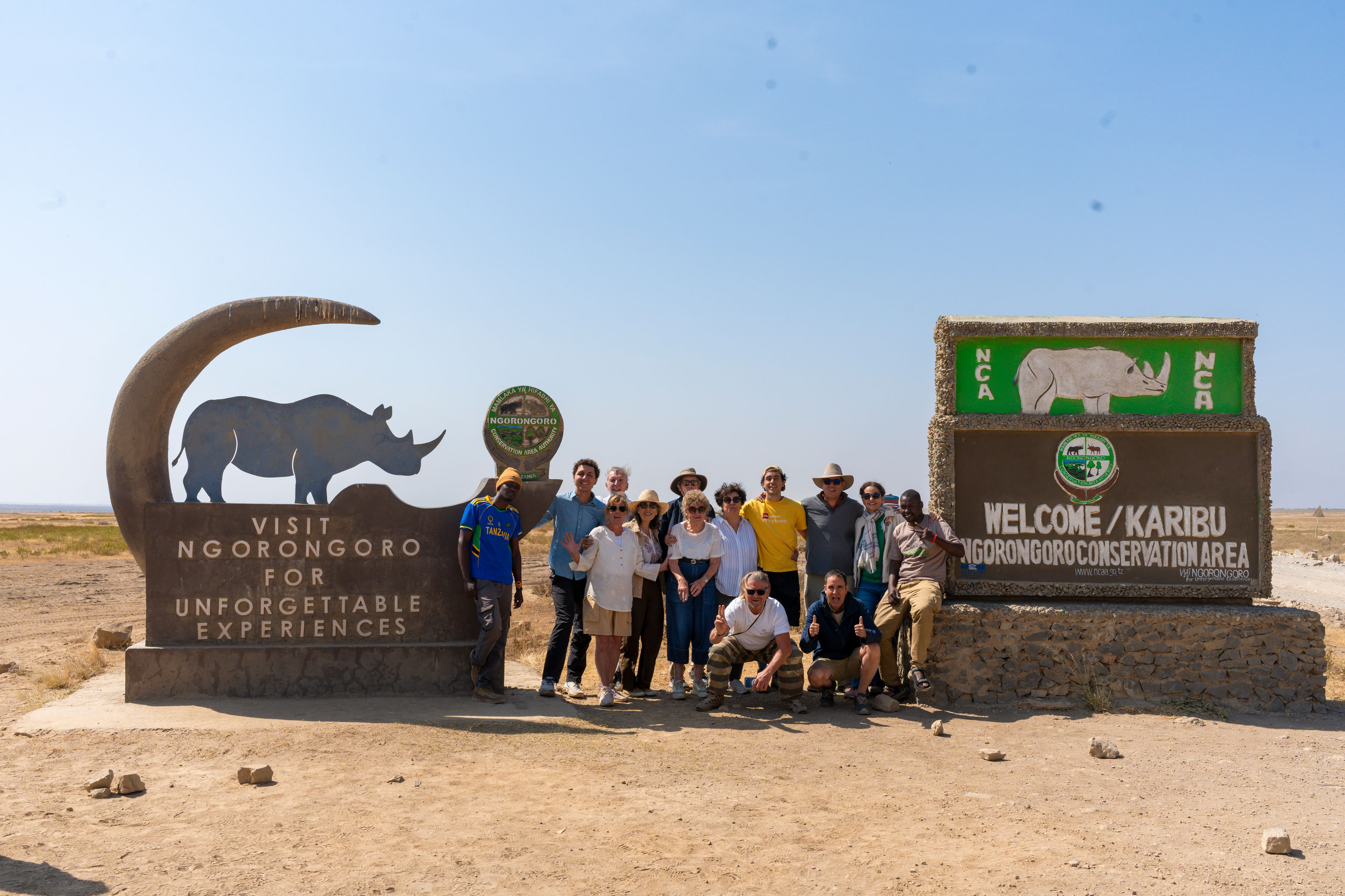 Large safari group at Ngorongoro Crater with Rede Tours and Safaris