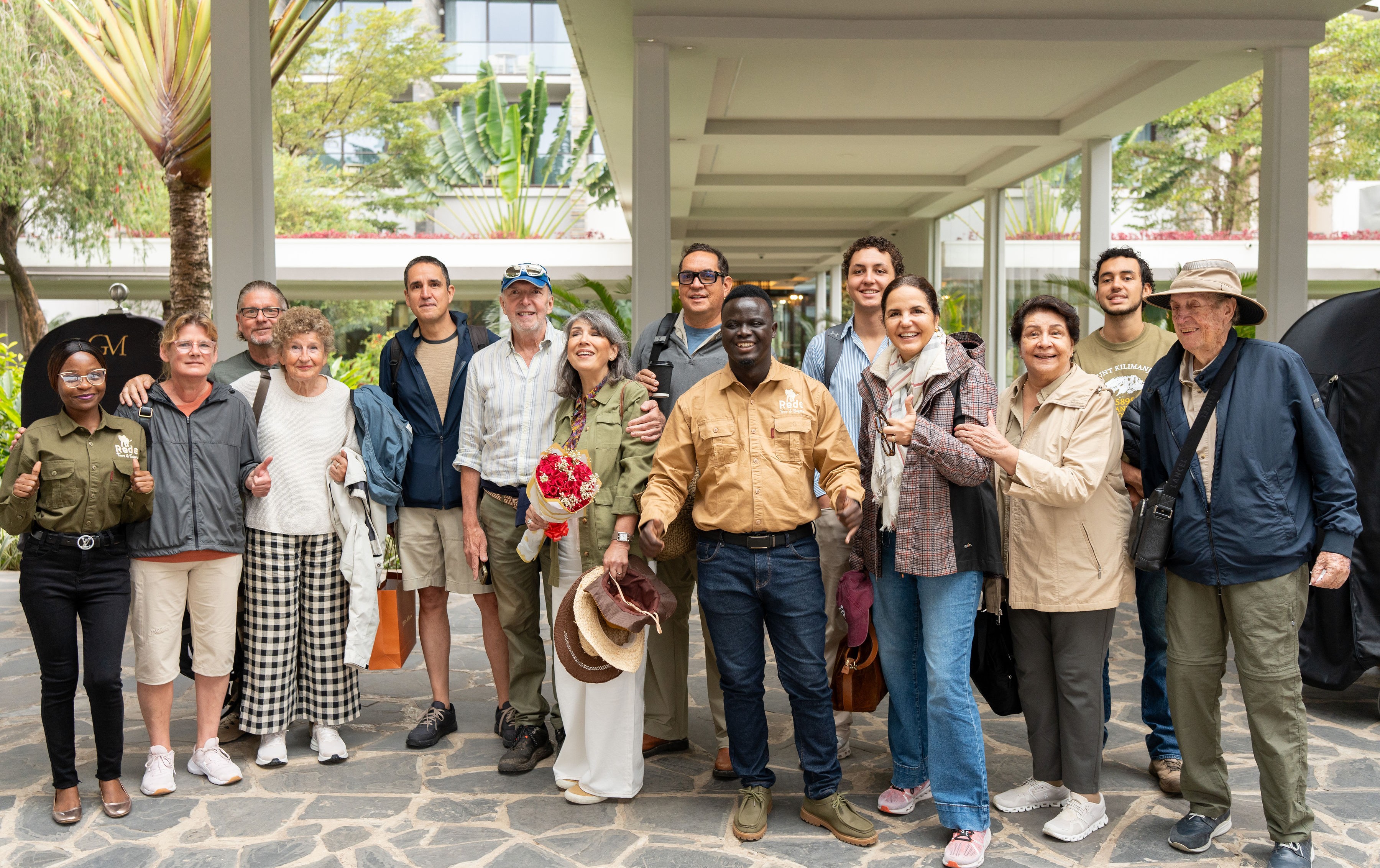 Large group enjoying a luxury Tanzania safari with Rede Tours and Safaris