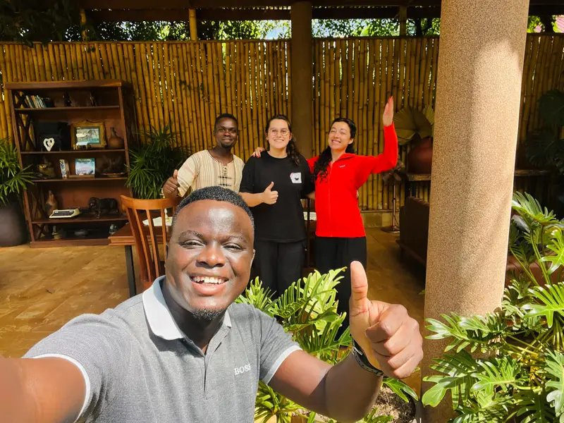 Nalisis with Camille and Claire before Kilimanjaro Climb